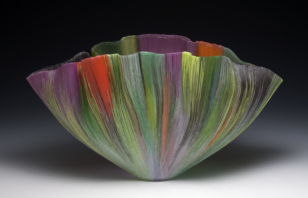 Gioventu Toots Zynsky Recent Works Filet-de-Verre Fused and thermo formed colored glass threads