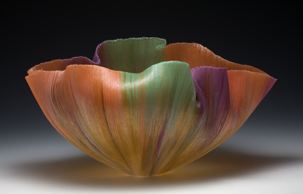 Cortina Toots Zynsky Recent Works Filet-de-Verre Fused and thermo formed colored glass threads