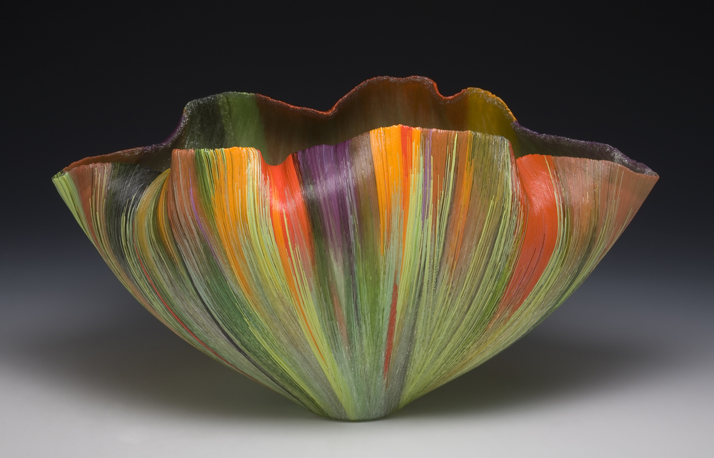 Rigoglioso Toots Zynsky Recent Works Filet-de-Verre Fused and thermo formed colored glass threads