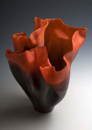 Incantatrice Toots Zynsky Recent Works Filet-de-Verre, fused and thermoformed colored glass threads