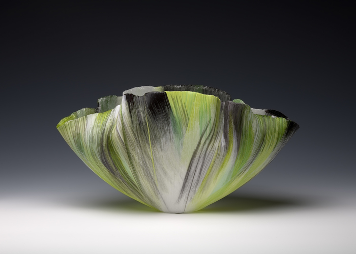 Mandorio Toots Zynsky Recent Works Filet-de-Verre, fused and thermoformed colored glass threads