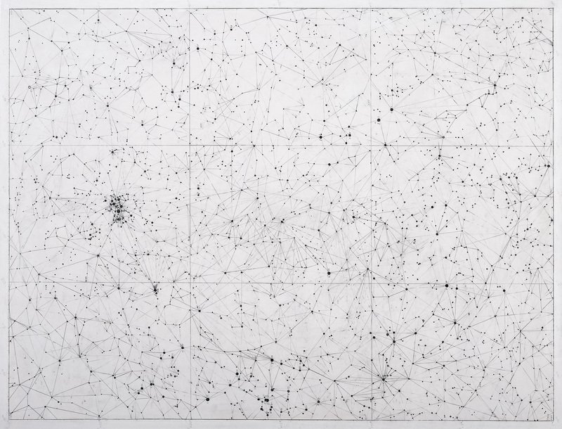 Graph I Graphs pencil and gesso on map