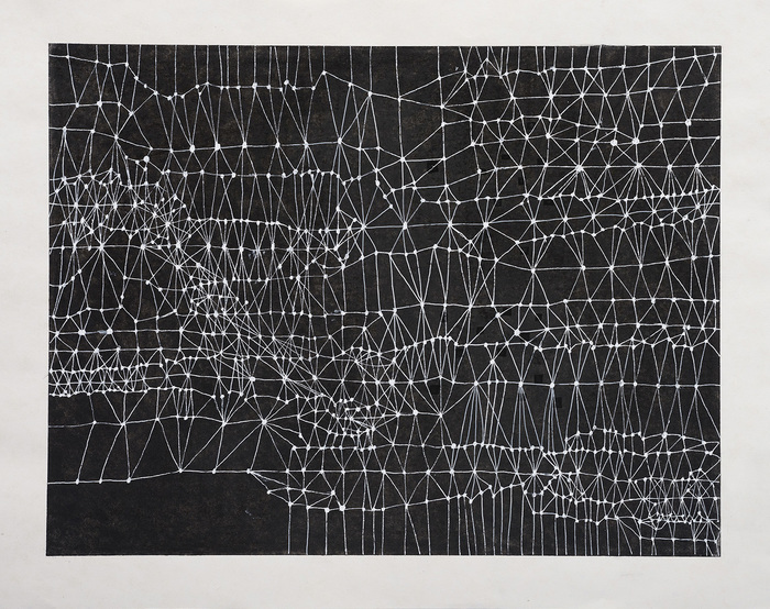Weave 7 Light Pattern ink and charcoal on butcher paper