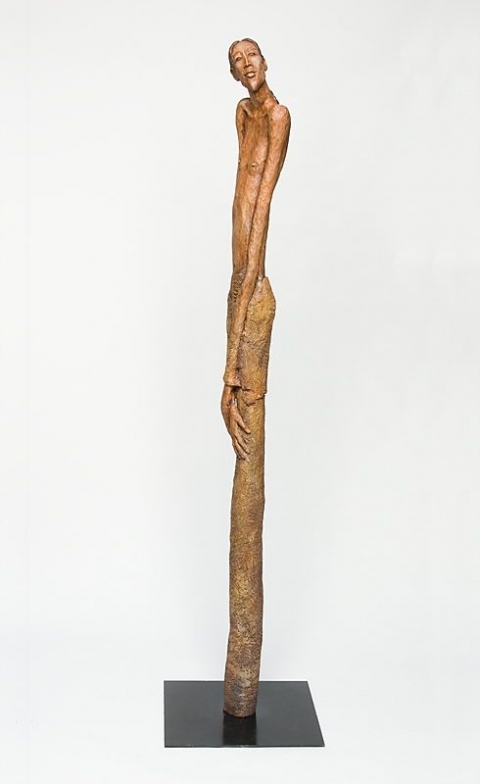 The Watchman The Earth Series clay with acrylic stains