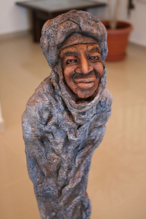 YATTUY "The Tall One" North African Series #2 clay with acrylic stains