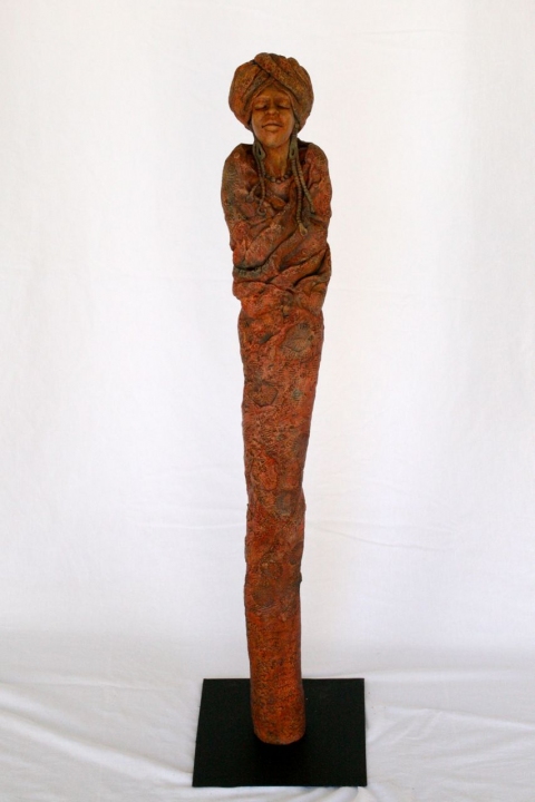 GAZIRA "bold and courageous" North African Series #1 clay with acrylic stains