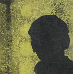 Mystery Man in Shadow Mitchell Visoky Monotypes Collograph