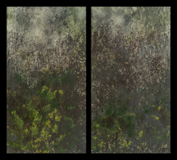 Waterfalls Diptych, No. 13 Waterfall Diptychs ink monotype on paper