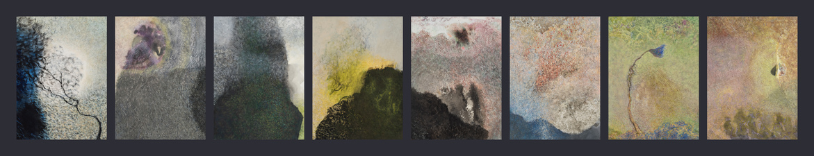 Nature-based Abstraction, Book One Nature-based Abstraction, Book One Images made 2015-2016. Materials and processes include monotype, embossment, marbling, collage, gouache, and watercolor, 15x11” each. Sequenced and bound 2017-2018 on Saint-Armand handmade paper, approximately 18x14x2” closed, 18x30” open.