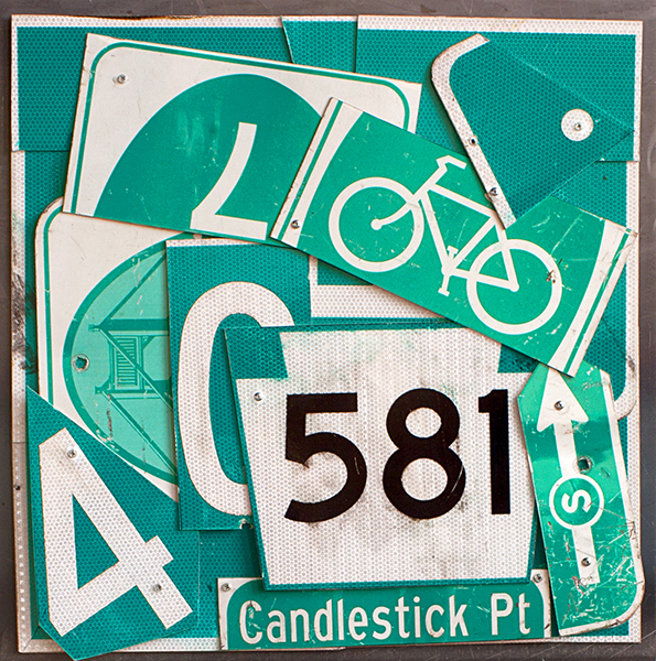 581 Candle Stick Point ASSEMBLAGE Mixed Media Metal Assemblage