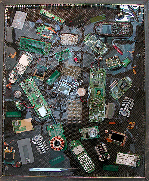 Cell Phone #1 ASSEMBLAGE Mixed Media Assemblage