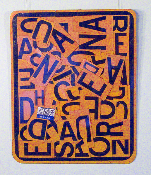 Black & Orange Scramble Number Two ASSEMBLAGE Mixed Media Metal Assemblage