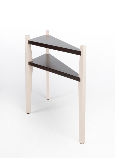 Thee Legged Wall Table FURNITURE Heart Pine and Painted Metal