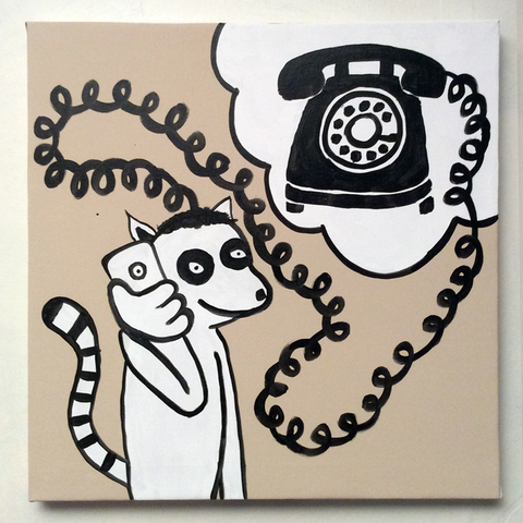 Lemur on a Telephone