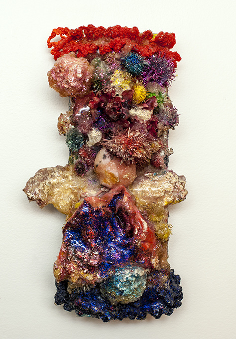 aimee hertog Installation and Sculpture Discarded Styrofoam, fabric, doll parts, pom-poms, glitter, paint, resin