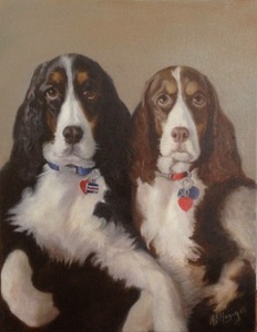 Aleta Brisbane Heisig Dog Portraits Oil on Canvas