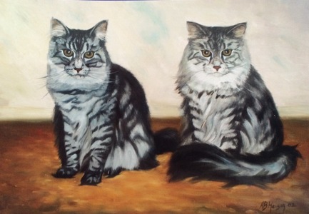 Aleta Brisbane Heisig Horses, Cats, Birds etc. Oil on Canvas