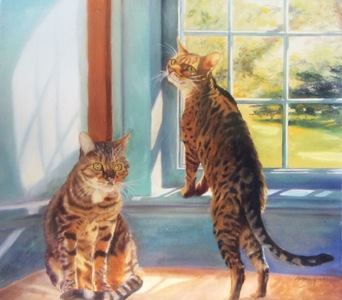 Aleta Brisbane Heisig Horses, Cats, Birds etc. Oil on Canvas