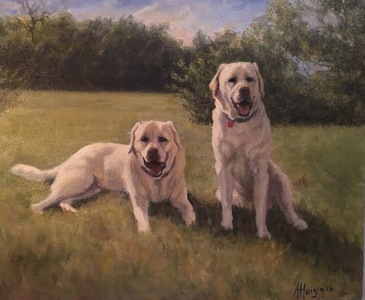 Aleta Brisbane Heisig Dog Portraits Oil on Canvas