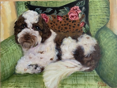 Aleta Brisbane Heisig Dog Portraits Oil on Linen Canvas