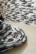Alexander Viscio Under the Influence 2026 Black acylic paint on wall and paper. 