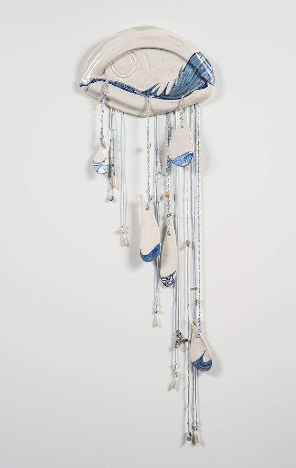 Alexandra Rutsch Brock Remembrance Series 2022 porcelain, hi fire glaze, mother of pearl lustre, found and vintage family beads and shells, enamel paint, glitter nail polish