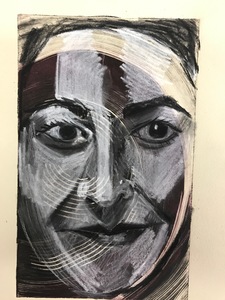 Alexandra Rutsch Brock Self Portraits charcoal on monoprint