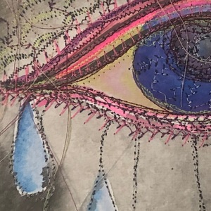 Alexandra Rutsch Brock Thread Paintings 2020 Gouache and thread on Indian paper