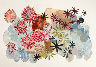 ALI HERRMANN Collage & Monoprints collage painting on museum board