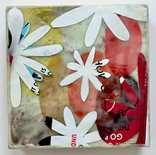 ALI HERRMANN Works on panels encaustic collage on panel