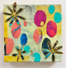 ALI HERRMANN Works on panels encaustic collage on panel