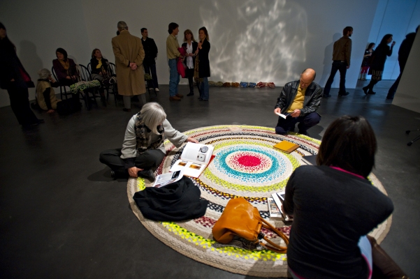 S U N N Y  A.  S M I T H  Piece Work participatory braided rug, platform for reading, reflection, and conversation
