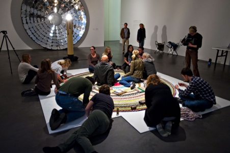 A L L I S ☉ N S M I T H  * Sunny * Piece Work participatory braided rug, platform for reading, reflection, and conversation