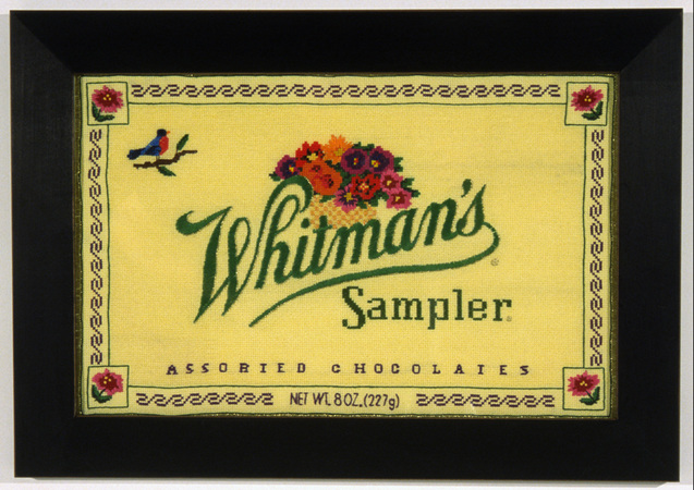 S U N N Y (f.k.a. A L L I S ☉ N ) S M I T H  Whitman's Sampler Cotton embroidery thread, aida cloth