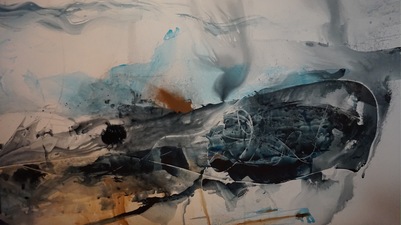 Amie Oliver Arcadia Lost Series ink wash and acrylic on stretched polypropylene paper