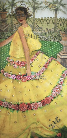 Amy Conover P A N O P L Y 2025 Oil with mixed media on canvas