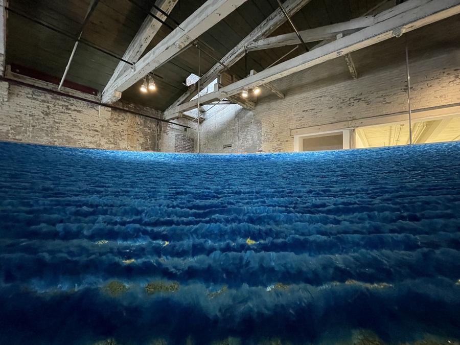  700,000:1 (Terra) Blue Bowl = Chenille yarn + aluminum framework