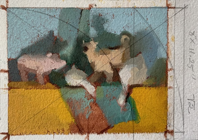Sketch for Elegy For Animals Trapped In Factory Farm Fires