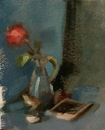 Study for Still Life with Red Rose and Sparrow