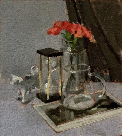 Study for Arrangement in Black and White with Scarlett Anemones