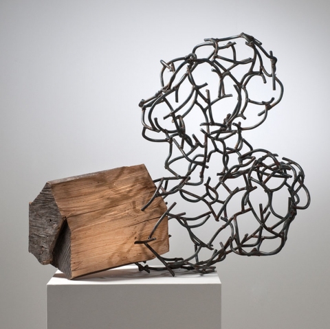 Infringed, (Thought House Series) alternate view Recent Work Steel and wood
