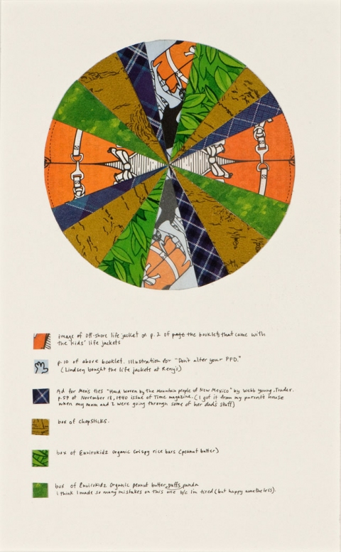 Off-Shore Life Jacket Earlier Work collage and ink on paper