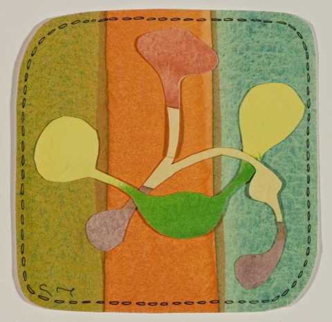 Hopscotch Thought Earlier Work collage and ink on paper