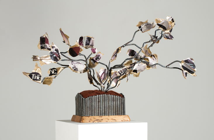 Bionic Woman Recent Work Steel, paper, felted wool and wood