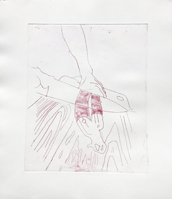 Amy Westpfahl  Red Velvet Rope etchings, 2009 