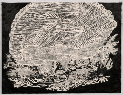 Anita S. Hunt   Current Work on Paper Pigmented wax crayon and India ink on Sekishu paper