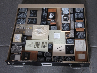 Anne Gilman One-of-a-kind Artist Books 28 wood blocks with ink, paint, pencil, collage 
