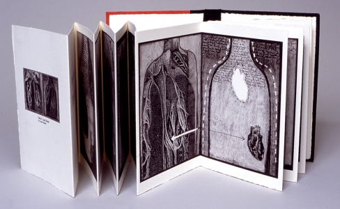 Anne Gilman Limited Edition Artist Books mixed media digital accordion book printed on Arches cover stock, edition of 10