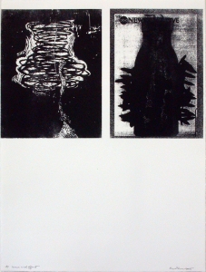 Anne Gilman Limited Edition lithograph with photo transfer and woodcut transfer