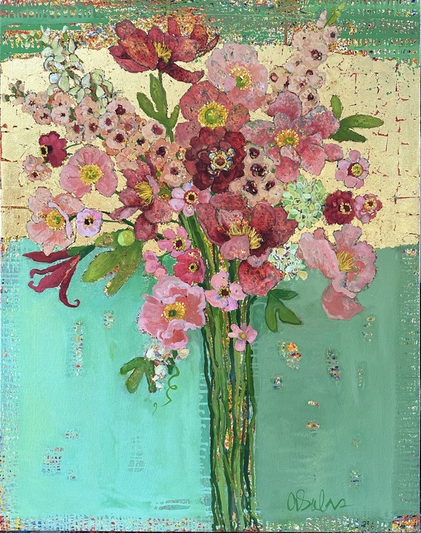 Anne Salas Paintings Oil on Canvas, 23K Gold Leaf